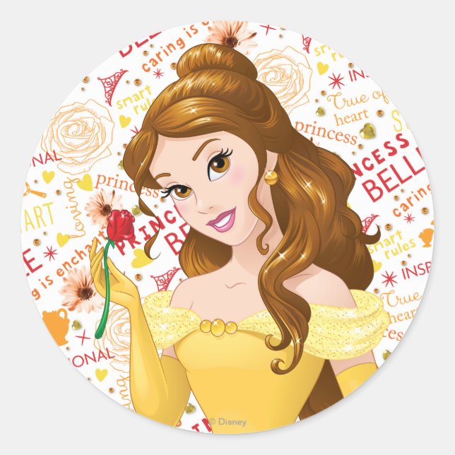 Princess Belle Classic Round Sticker (Front)