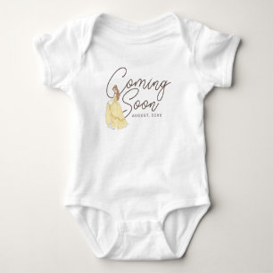 Princess Belle   Coming Soon with Date Baby Bodysuit
