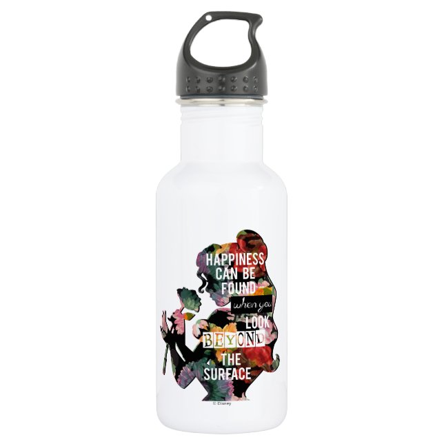 Princess | Belle Floral Silhouette 532 Ml Water Bottle (Front)