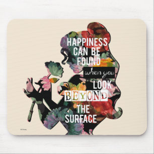 Princess   Belle Floral Silhouette Mouse Pad