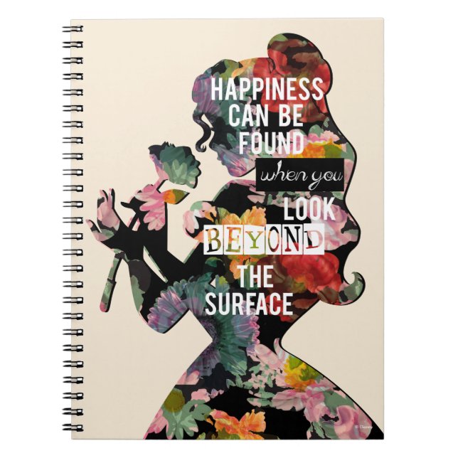 Princess | Belle Floral Silhouette Notebook (Front)