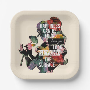 Princess   Belle Floral Silhouette Paper Plate