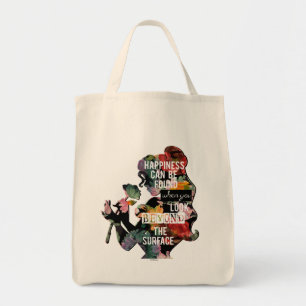 Princess   Belle Floral Silhouette Tote Bag