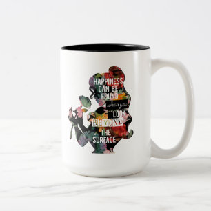 Princess   Belle Floral Silhouette Two-Tone Coffee Mug