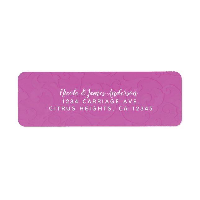 Princess Berry Pink Fairy Tale Damask Wedding (Front)