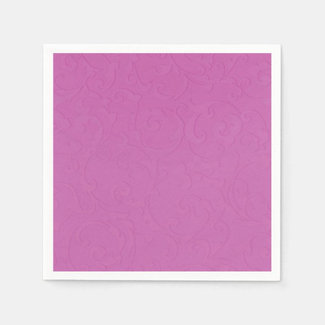 Princess Berry Pink Fairy Tale Damask Wedding Napkin (Front)