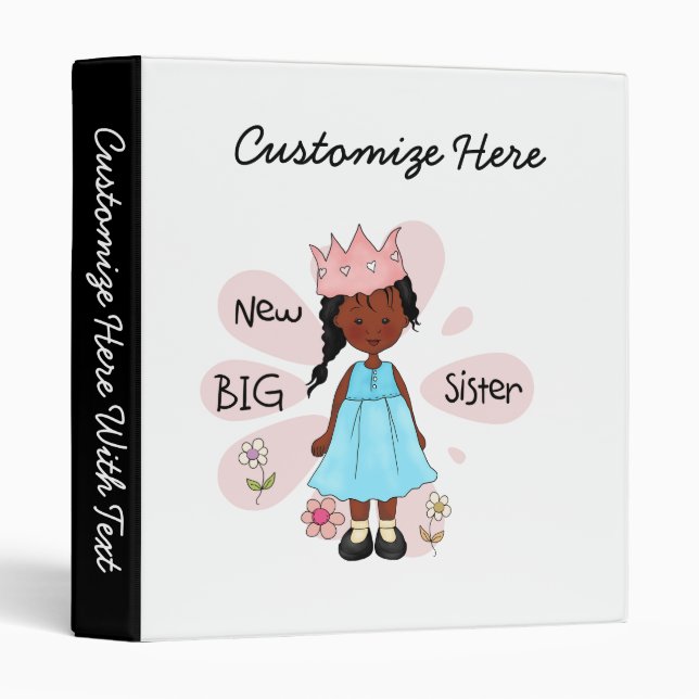 Princess Big Sister African American Binder (Front/Spine)