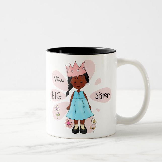 Princess Big Sister African American Two-Tone Coffee Mug (Right)