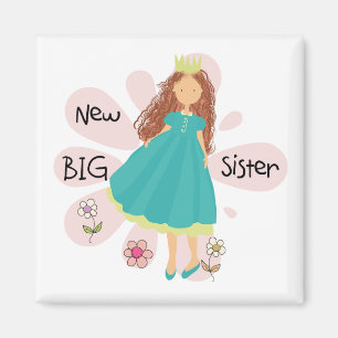 Princess Big Sister Brown Hair Magnet