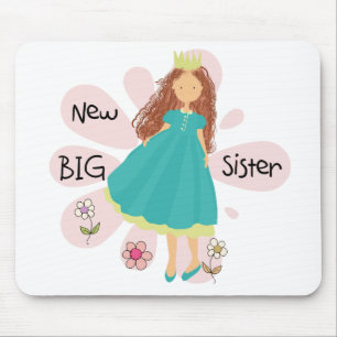 Princess Big Sister Brown Hair Mouse Pad