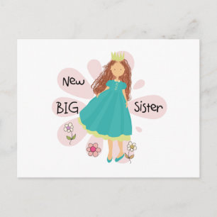 Princess Big Sister Brown Hair Postcard