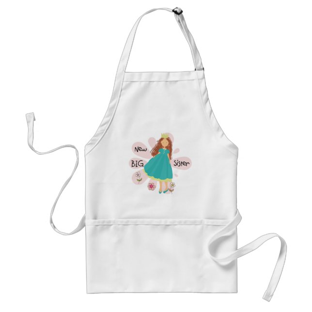 Princess Big Sister Brown Hair Standard Apron (Front)