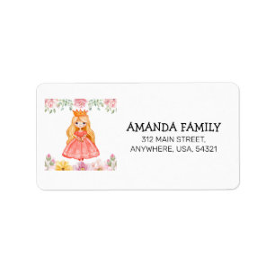 Princess Birthday 3d Girl Invitation Address Label