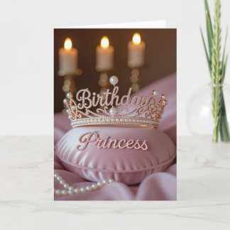 Princess birthday card, daughter birthday,Happy bi Holiday Card