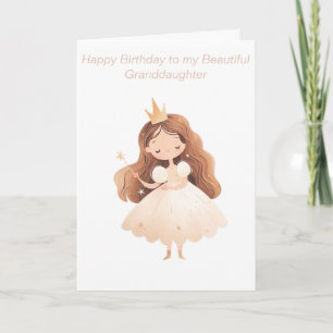 Princess Birthday Card for Granddaughters