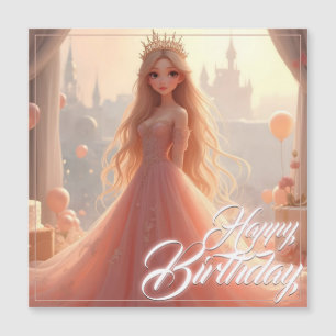 Princess Birthday Card in Pink