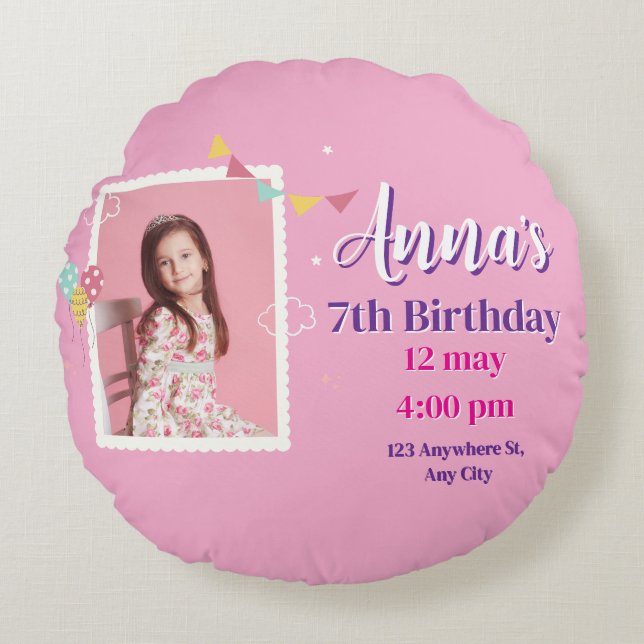 Princess birthday Foam Board Round Pillow (Front)