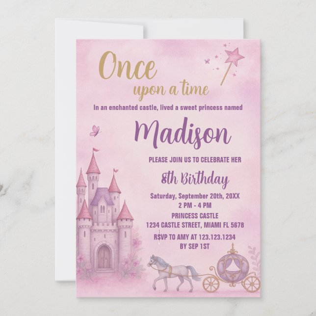 Princess Birthday Invitation (Front)