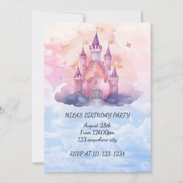 princess birthday invitation (Front)