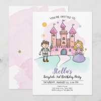 Princess Birthday Invitation Knights Fairytale
