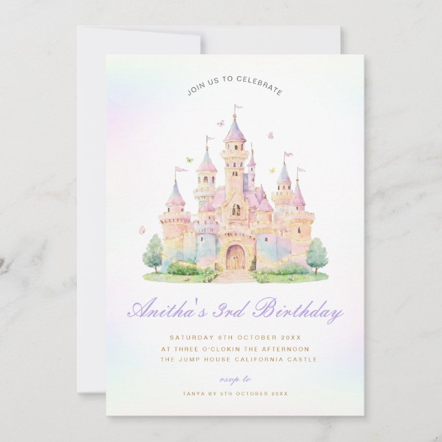 Princess Birthday Invitation, Magic Castle Party I Invitation (Front)