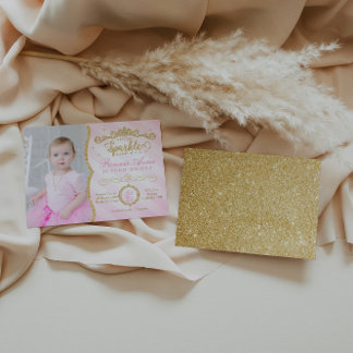 Princess Birthday Invitation Pink & Gold