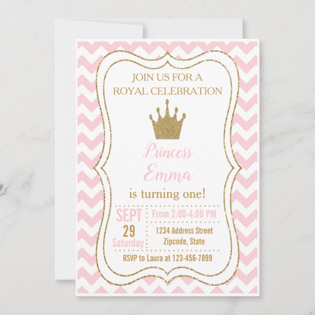 Princess Birthday Invitation, Princess Invitation (Front)