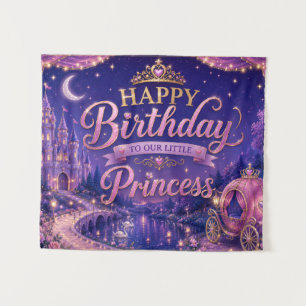 Princess Birthday Party Banner Royal Bortday Tapestry