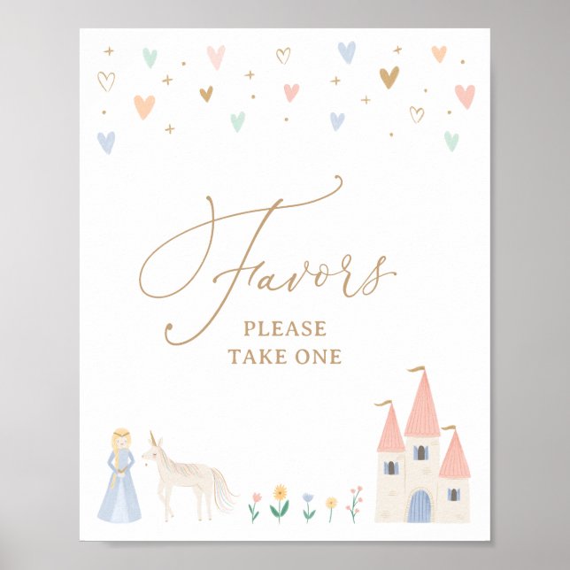 Princess Birthday Party Favours Sign (Front)