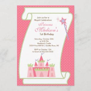 Princess Birthday Party Invitation Elegant Pink