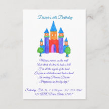 Princess birthday party invitation - with rhyme