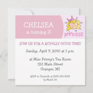 Princess Birthday Party Invitations - Blonde