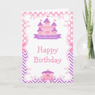 Princess Birthday Party Pink and Purple Card