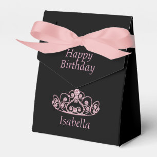 Princess Birthday - Pink Tiara Crown Favor Box