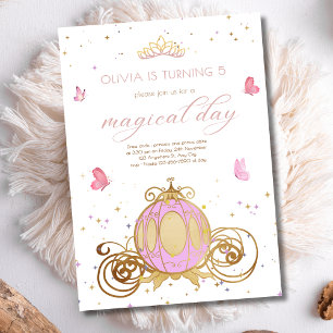 Princess Birthday Royal Carriage Fairytale Girls Invitation