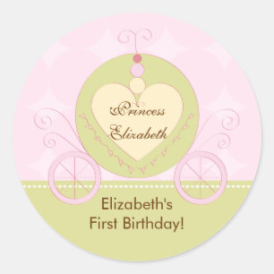 Princess Birthday Sticker Pretty Royal Carriage