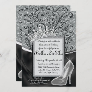 Princess Bling Diamond Party Invitations