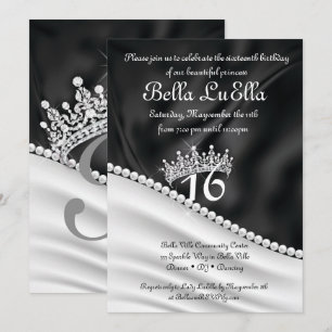 Princess Bling Diamond Party Invitations