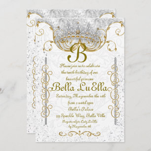 Princess Bling Diamond Party Invitations