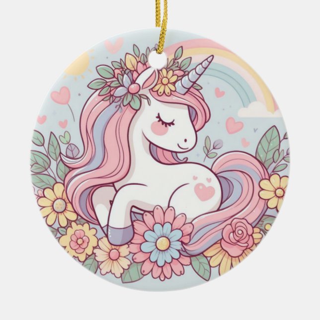 Princess Blossom Ceramic Ornament (Front)