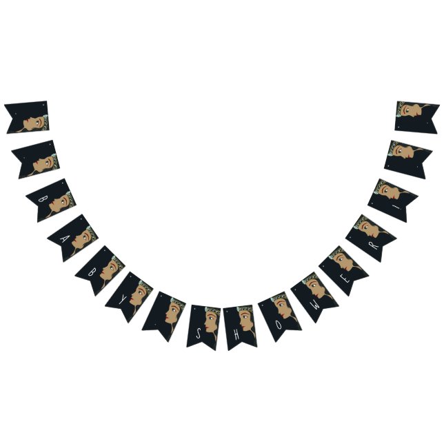 Princess Blue Baby Shower Bunting Flags (All)