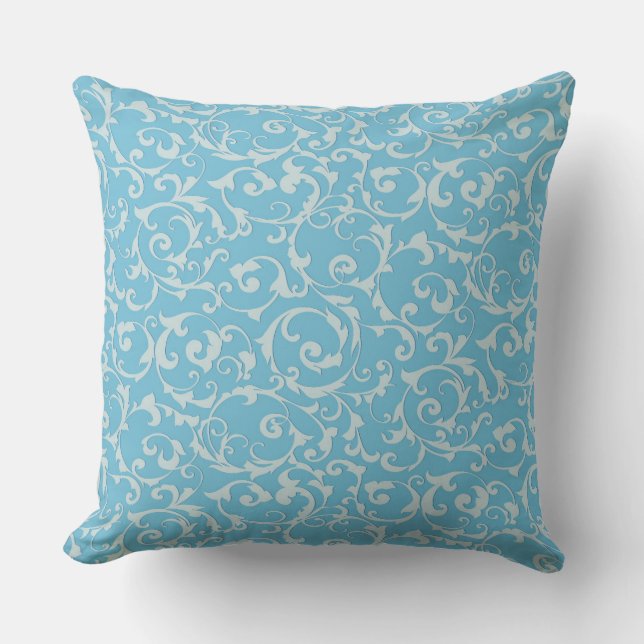 Princess Blue Royal Storybook Fairy Tale Chic Throw Pillow (Front)