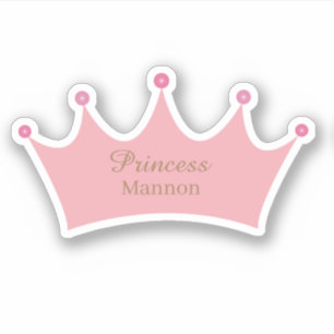 Princess Blush Pink Gold Crown Tiara Custom Name