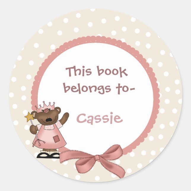 Princess bookplate sticker (Front)