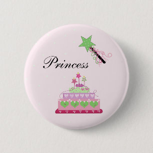 Princess Cake and Green Wand 2 Inch Round Button