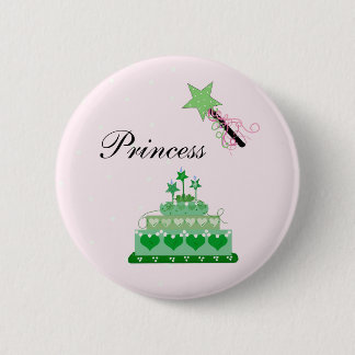 Princess Cake and Green Wand 2 Inch Round Button