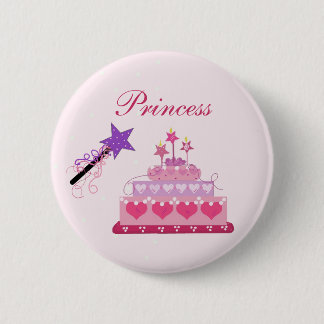 Princess Cake and Wand 2 Inch Round Button
