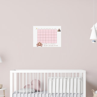 Princess Carriage Baby Shower Calendar Guess Deliv Poster