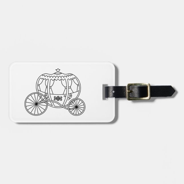 Princess Carriage, Black Coach. Luggage Tag (Front Horizontal)