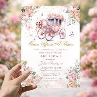 Princess Carriage Blush Pink Floral Baby Shower